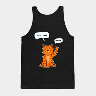 Cute Tiger 2022. Funny Cat says Meow Tank Top